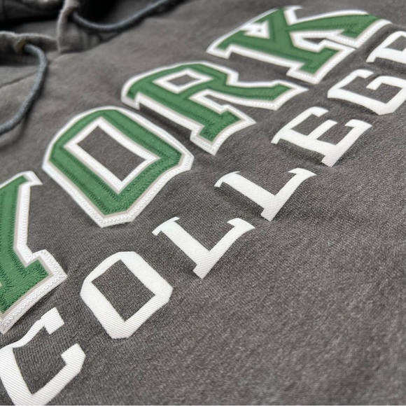 Vintage York College Spartans Hoodie Men’s XL Gray Sweatshirt JanSport Pullover - Picture 3 of 5